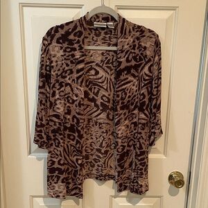 Chico's Brown Patterned Cardigan